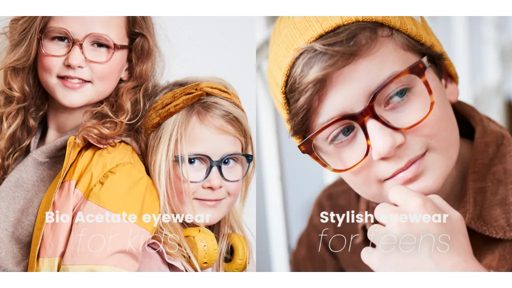 Kinderen dragen stevige Junior brillen in diverse stijlen geschikt voor elke leeftijd