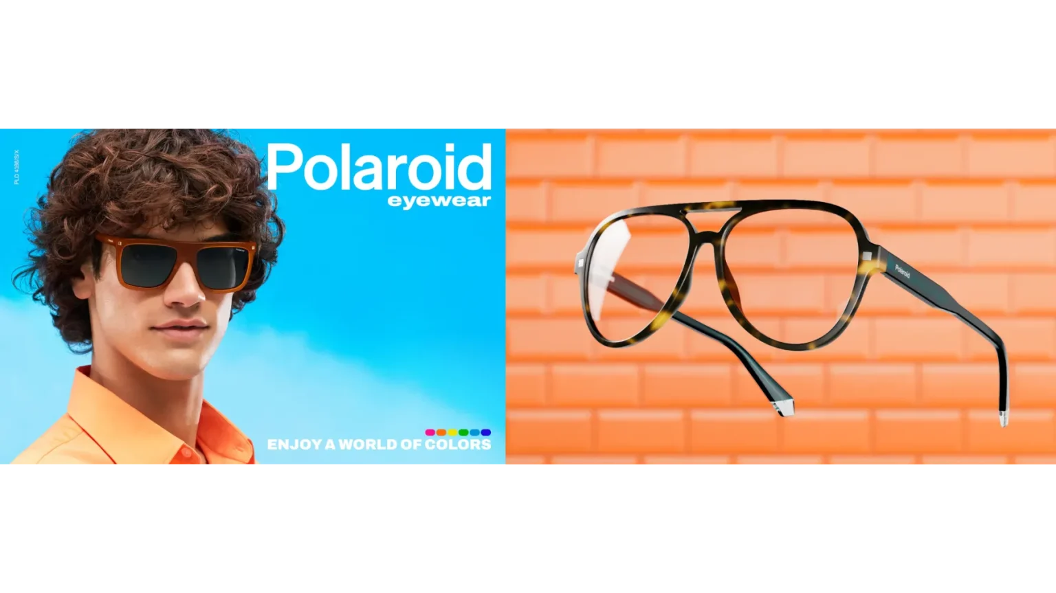 Man draagt Polaroid herenmontuur met stijlvol ontwerp en zonwerende lenzen